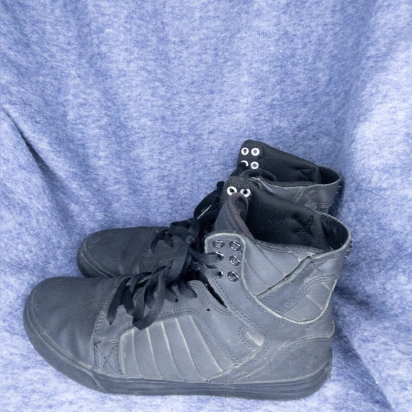 Supra Skytop Muska 001 Skate Shoes Sneaker Triple Black Mens Size 8 - Picture 1 of 6